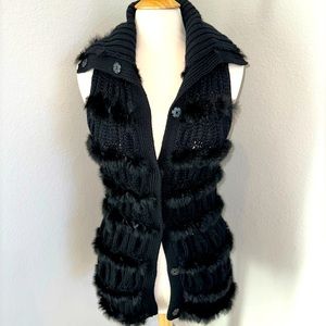 Diane von Furstenberg Rabbit Fur Sweater Vest Size M